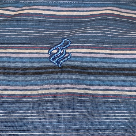 NWT  Rocawear French Blue Striped  Button Shirt Mens 2XL Y2K 90s Streetwear NEW - Picture 6 of 8